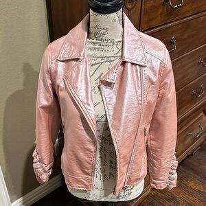 Art Class Pink Leather Kids Jacket